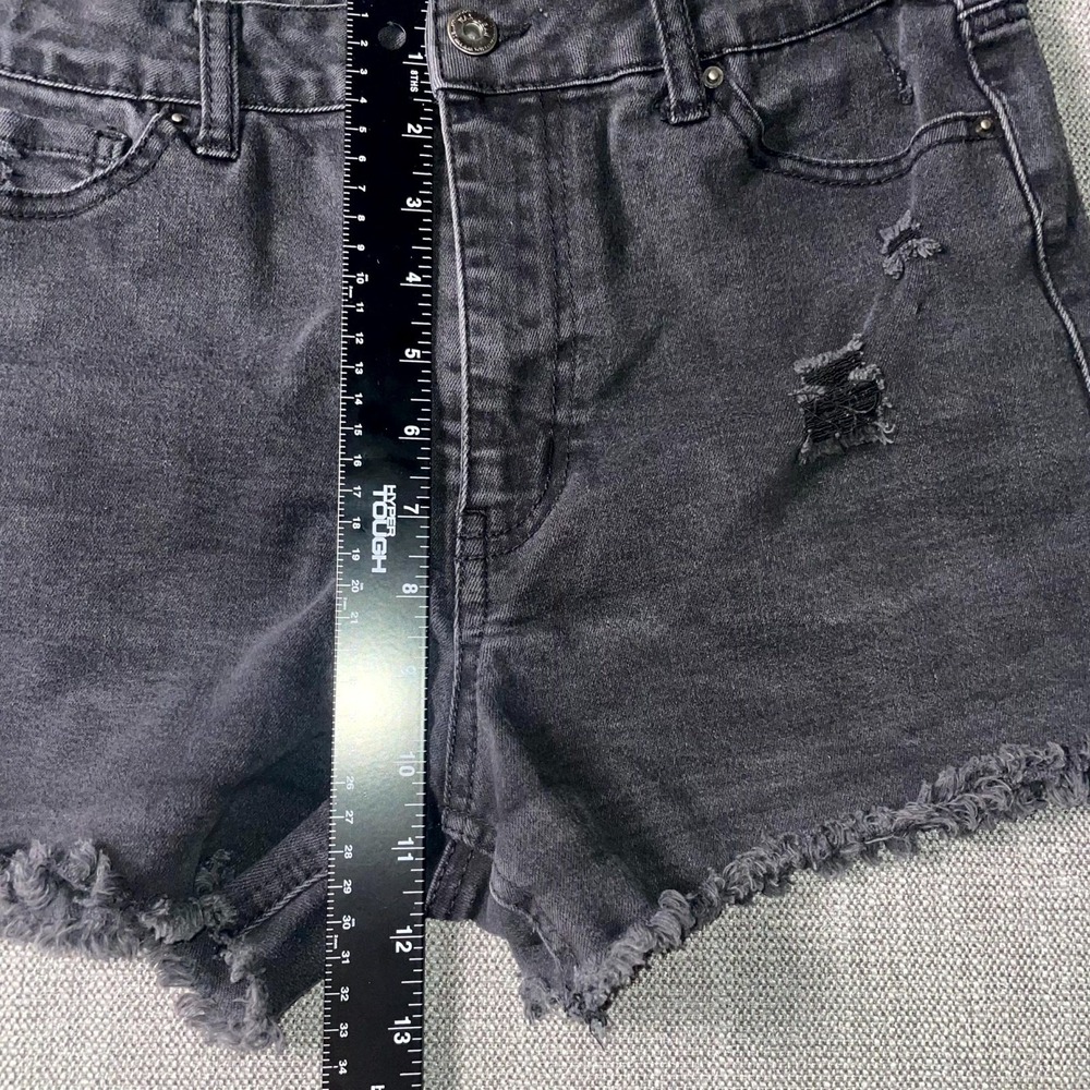 Wax Jean Cut Off Shorts Womens XL Gray Denim Cotton High Rise Distressed Pockets - Picture 11 of 11